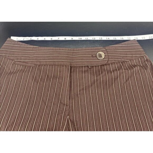 Lane Bryant Women’s Brown Striped Wide Leg Capri Crop Pants Sz 16 - Picture 10 of 12